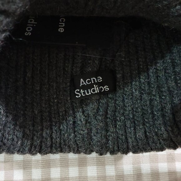 Acne Studios Unisex Dark Grey Knit Hat - Picture 4 of 6